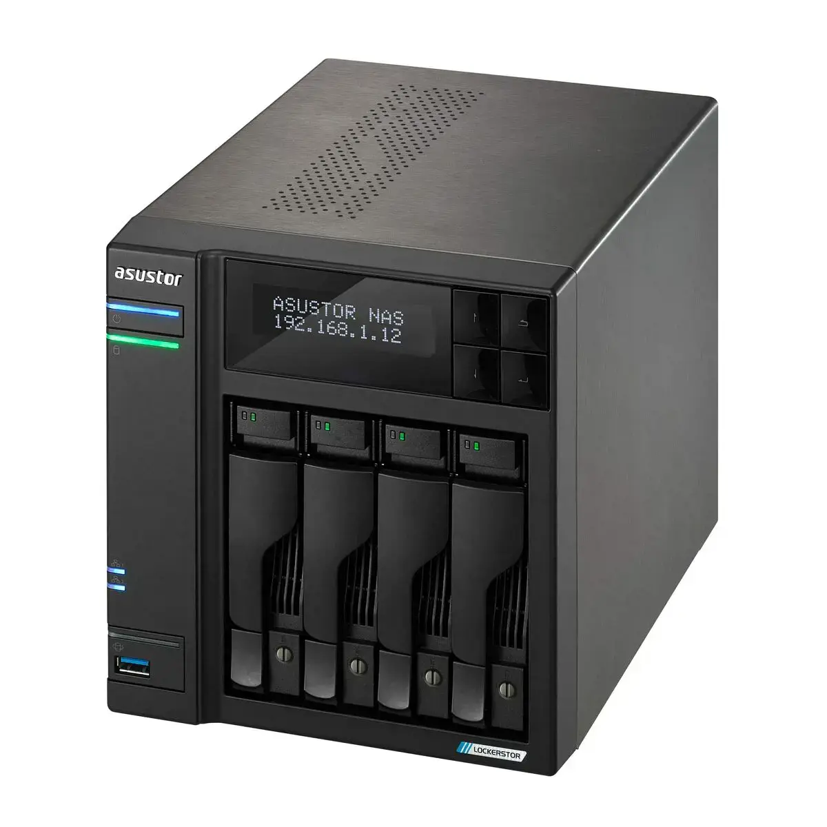 Asus Tower NAS AS6704T N5105, procesoriaus dažnis 2 GHz, 4 GB, DDR4, 4xM.2 NVMe lizdai, 2x 2,5GbE, 2x USB 3.2, 1x HDMI
