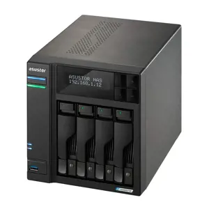 Asus Tower NAS AS6704T N5105, procesoriaus dažnis 2 GHz, 4 GB, DDR4, 4xM.2 NVMe lizdai, 2x 2,5GbE, 2x USB 3.2, 1x HDMI