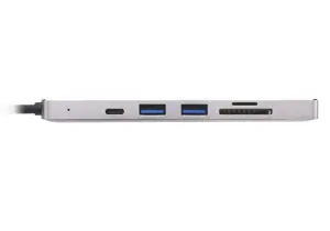 ATEN USB-C daugiaportis mini dokas su maitinimo pralaidumu, laidinis, USB 3.2 Gen 1 (3.1 Gen 1) Type-C, 60 W, juodas, auksinis, SD, SDHC, SDXC, 4K Ultra HD
