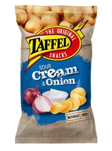 TAFFEL S.CREAM & ONION CHIPS bulvių traškučiai,180 g