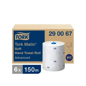 Popieriniai rankšluosčiai TORK ADVANCED H1, 290067,  2 sl., 21 cm x 150 m, balta sp., 1 vnt.