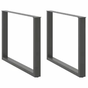 Valgomojo stalo kojos, U formos, 2 vnt., antracito spalvos, 100x(72-73) cm, plienas
