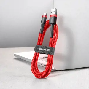 "Baseus Cafule Cable" patvarus nailono kabelis USB / USB-C QC3.0 3A 0.5M Raudona (Raudona)