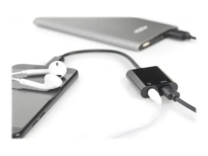 ASSMANN USB Type-C Splitter cable type C - 3.5mm+type C M/F/F 0.2m Gen2 5A 10GB Vers. 3.1 CE bl Version 3.1 CE bl