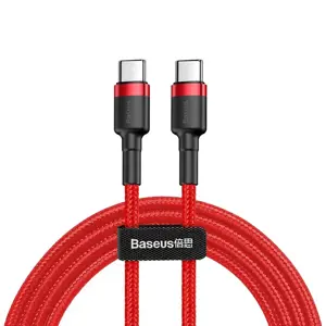 Baseus CATKLF-G09 pintas neilono kabelis USB-C | PD | PD2.0 | 60W | 20V | 3A | QC3.0 | 1m raudonas