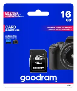 "Goodram S1A0", 16 GB, SDHC, 10 klasė, UHS-I, 100 MB/s, 10 MB/s