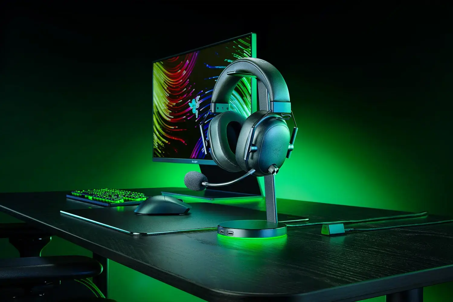 "Razer BlackShark V2 HyperSpeed" žaidimų ausinės, per ausis, laidinės, juodos spalvos