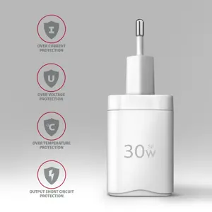 "Axagon Sil" sieninis įkroviklis su 2 prievadais (USB-A + USB-C), PD3.0/QC4+/PPS/AFC/Apple. 30 W bendra galia.