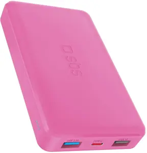 SBS power bank 10000mAh 2xUSB-A + USB-C, pink