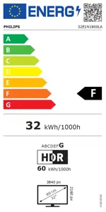Philips 32E1N1800LA/00 | 31.5 " | VA | 16:9 | 60 Hz | 4 ms | 3840 x 2160 pixels | 300 cd/m² | HDMI …