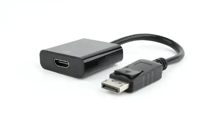 GEMBIRD AB-DPM-HDMIF-002 Gembird Displayport vyriškos ir HDMI moteriškos lyties adapteris, 10 cm, juodas, lizdinė plokštelė
