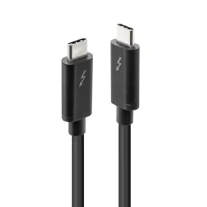 Lindy 2m Thunderbolt 3 Cable, Passive, Male, Male, 2 m, Black, 20 Gbit/s, 4096 x 2160 pixels