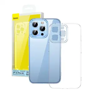 Skaidrus apsauginis dėklas "Baseus Crystal" "iPhone 13 Pro" + grūdintas stiklas + valymo rinkinys