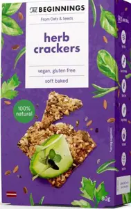 Sėklų krekeriai THE BEGINNINGS, su žolelėmis, 80g