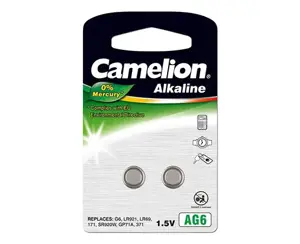 Camelion AG6/LR69/LR921/371, šarminis mygtukinis elementas, 2 vnt.