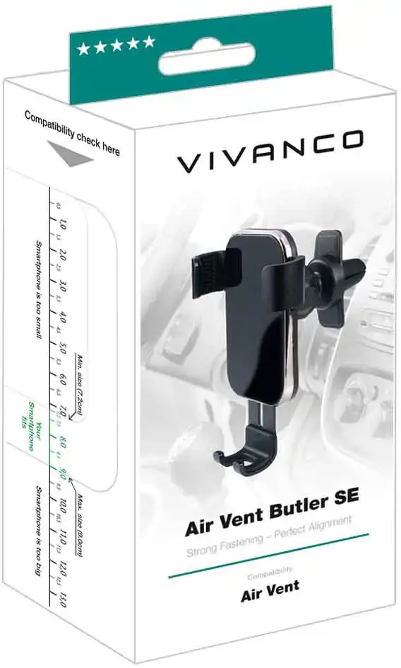 "Vivanco" automobilinis telefono laikiklis "Air Vent Butler SE" (63259)