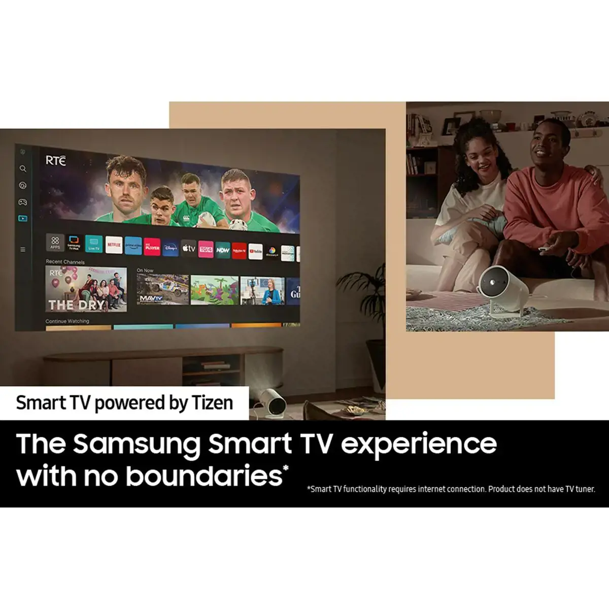 Samsung SP-LFF3CLAXXXH, 762 - 2540 mm (30 - 100"), 0.8 - 2.7 m, Wi-Fi 5 (802.11ac), High Dynamic Range 10+ (HDR10 Plus), Hybrid Log-Gamma (HLG), Samsung TV Plus, Tizen