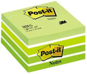 Lipnūs lapeliai POST-IT Akvarelė kubas, 76 x 76 mm, 450 lapelių, įvairios spalvos