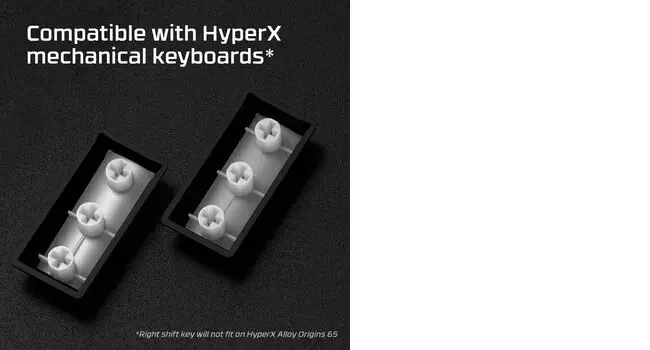 "HyperX" pilnas klavišų rinkinys, klaviatūros dangtelis, 1,5 mm, juodas