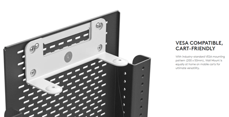 "Logitech" sieninis vaizdo juostų laikiklis, sieninis laikiklis, baltas, sieninis, "Logitech", "Rally Bar", "Rally Bar Mini", 236 mm