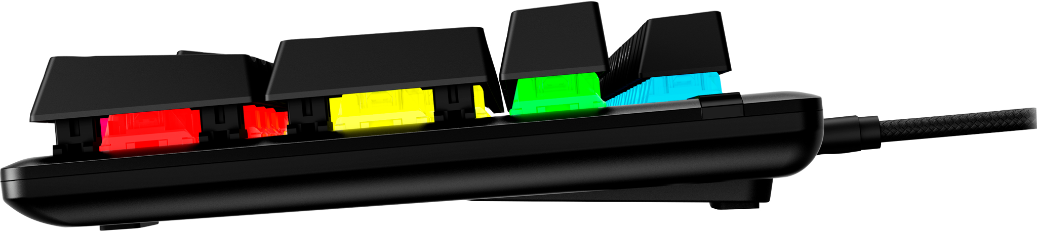 "HyperX Alloy Origins PBT HX Aqua" - mechaninė žaidimų klaviatūra, pilno dydžio (100%), USB, mechaninė, QWERTY, RGB LED, juoda