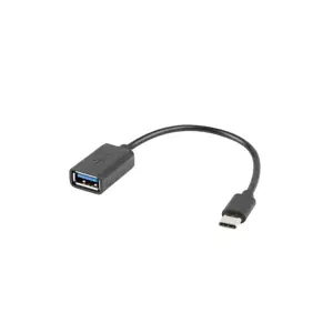 LANBERG adapteris USB-C M USB-A F 2.0 0,15 m OTG juodas