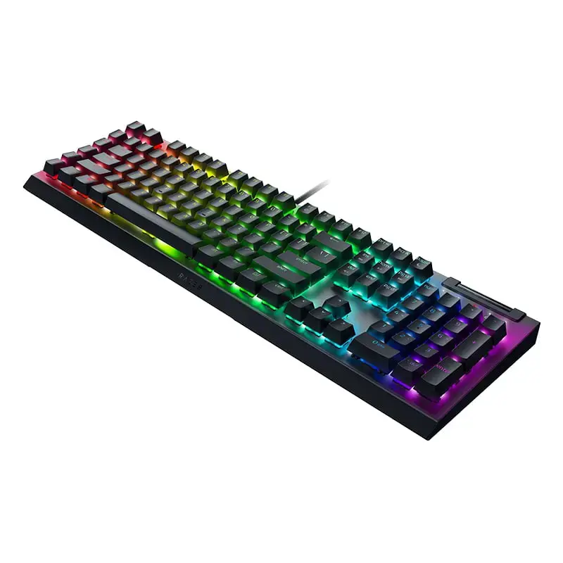 "Razer BlackWidow V4 X" mechaninė žaidimų klaviatūra, geltonas jungiklis, JAV išdėstymas, laidinė, juoda