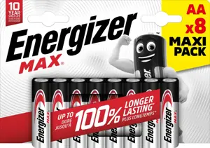 ENERGIZER ŠARMINĖS BATERIJOS MAX AA LR6, 8 VNT., EKOLOGIŠKA PAKUOTĖ