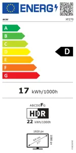 LCD Monitor ACER 27 " 1920 x 1080 pixels Full HD Native aspect ratio 16:9 LCD Flat UM.HX0EE.101