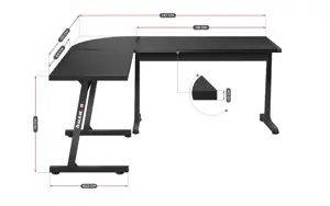 HUZARO HERO 6.0 BLACK ŽAIDIMŲ STALAS