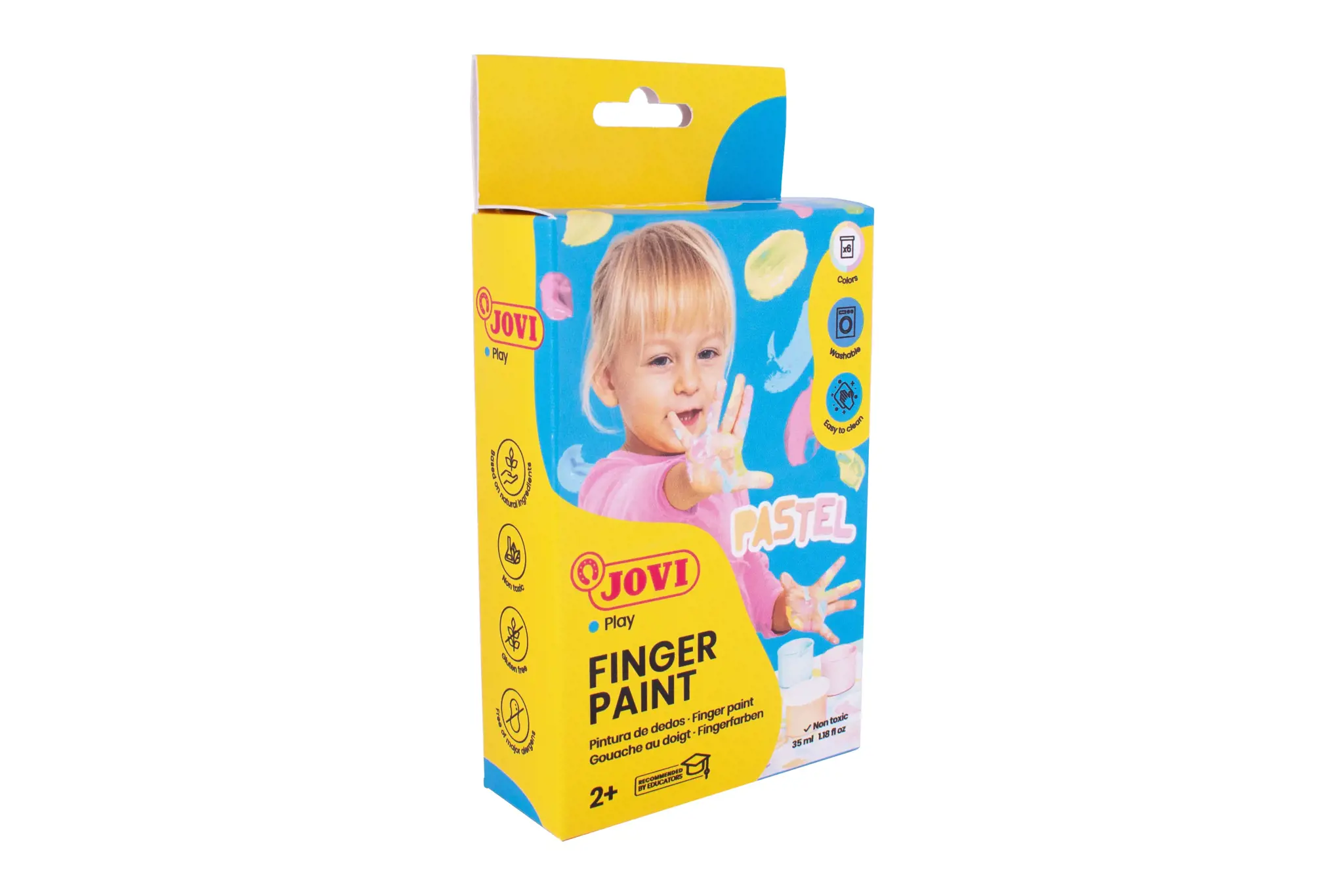 Dažai piešti pirštais JOVI, 35 ml, 5 pastelinės spalvos