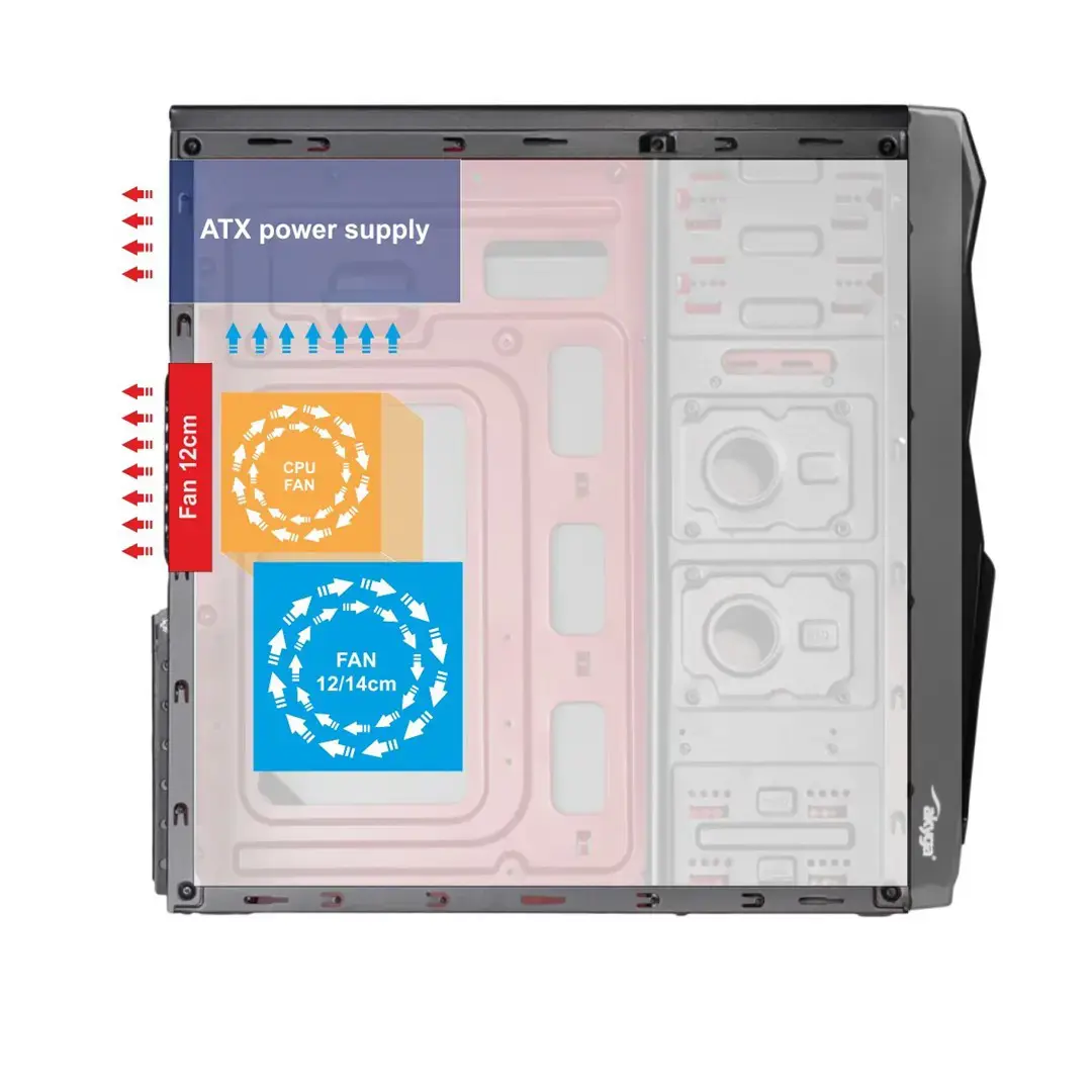 AKYGA AK995BK Micro ATX korpusas be maitinimo šaltinio