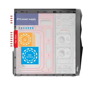 AKYGA AK995BK Micro ATX korpusas be maitinimo šaltinio