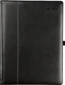 Darbo knyga AMBASSADOR BLACK EDITION 2027, PU, A4, juoda (Baltic)