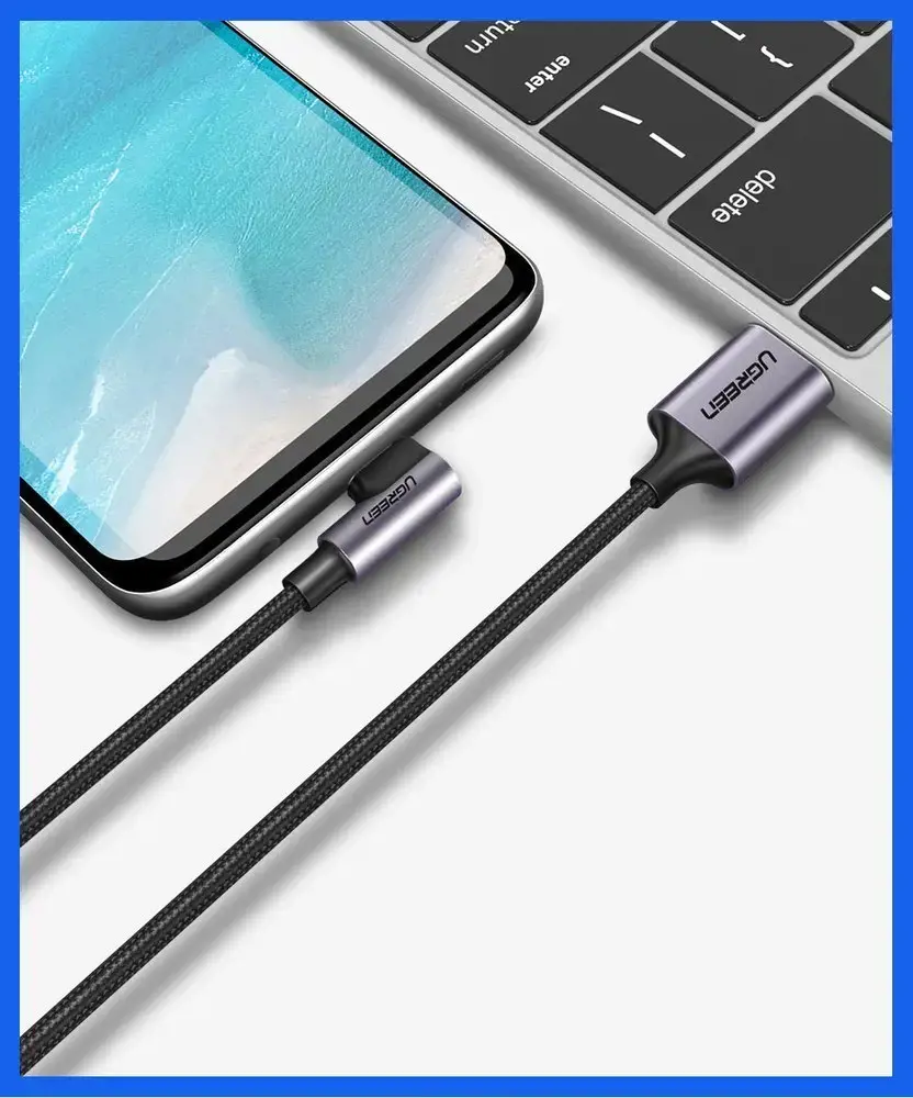 Ugreen 50942, 2 m, USB A, USB C, USB 2.0, juoda