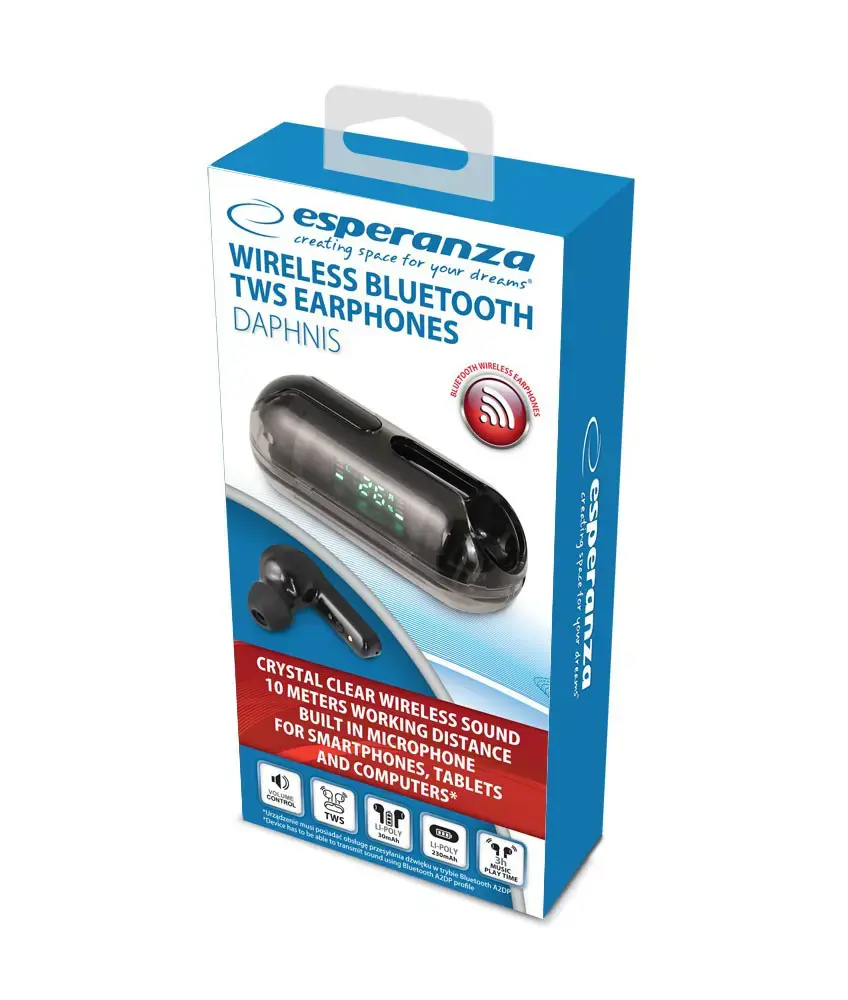 Esperanza EH239K Bluetooth In-Ear Headphone TWS Black
