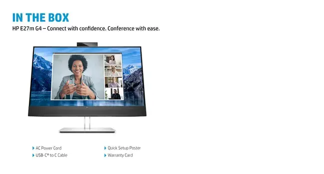 Monitorius HP E-Series E27m G4, 68.6 cm (27"), 2560 x 1440 pixels, Quad HD, 5 ms, Black