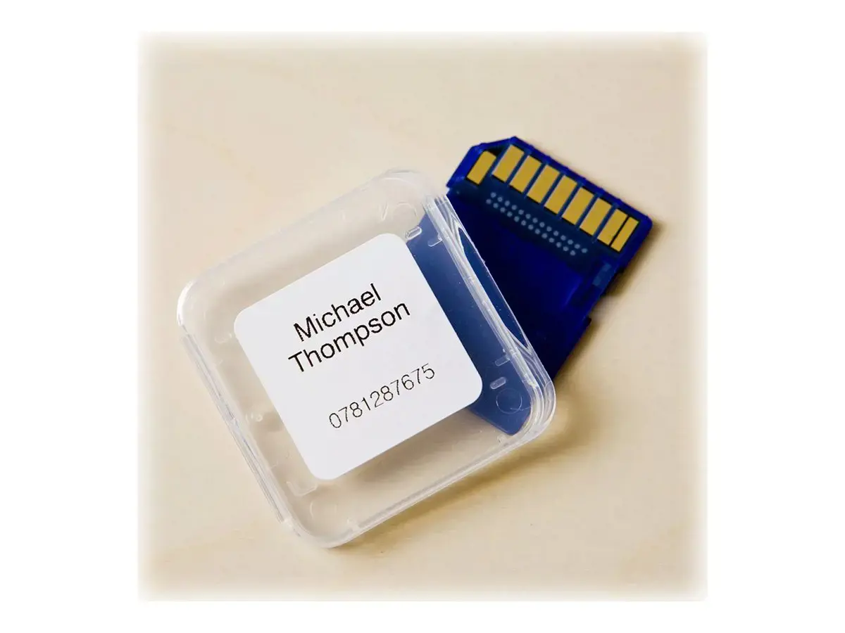 Brother popierinė etiketė, juoda ant balto popieriaus, 1000 vnt., DK, balta, tiesioginio terminio spausdinimo, Brother