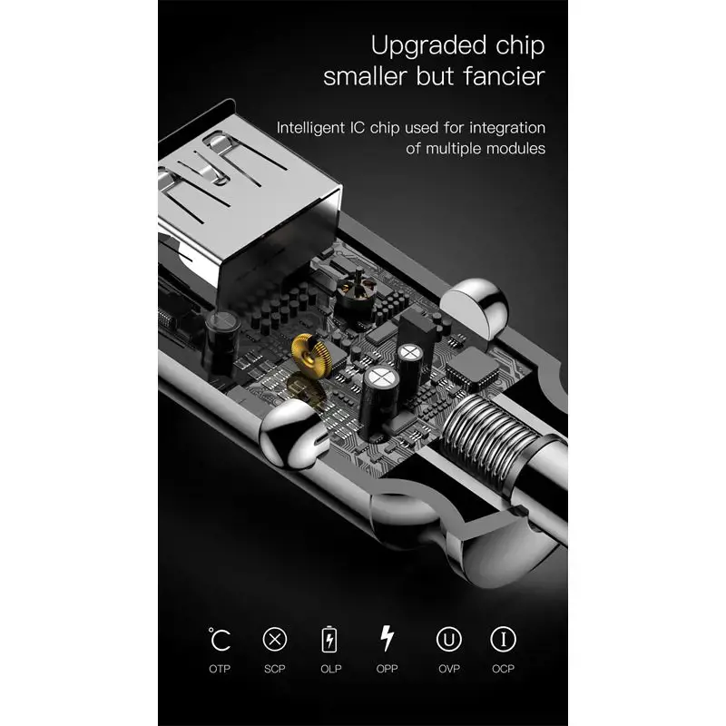 Baseus CCALL-ML01 automobilinis įkroviklis 2x USB | 5V | 3.1A juodas