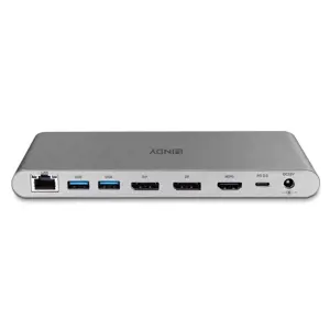 "Lindy DST-Pro 5K", laidinis, USB 3.2 Gen 1 (3.1 Gen 1) Type-C, 100 W, 10,100,1000 Mbit/s, sidabrinis, "MicroSD" (TransFlash), SD