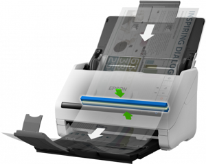 "Epson DS-530 II", 215,9 x 6096 mm, 600 x 600 DPI, 30 bitų, 24 bitų, 10 bitų, 8 bitų