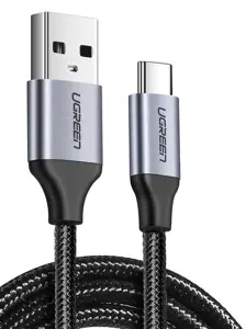 Nikeliuotas USB-C kabelis QC3.0 UGREEN 2 m su aliuminio kištuku (juodas)