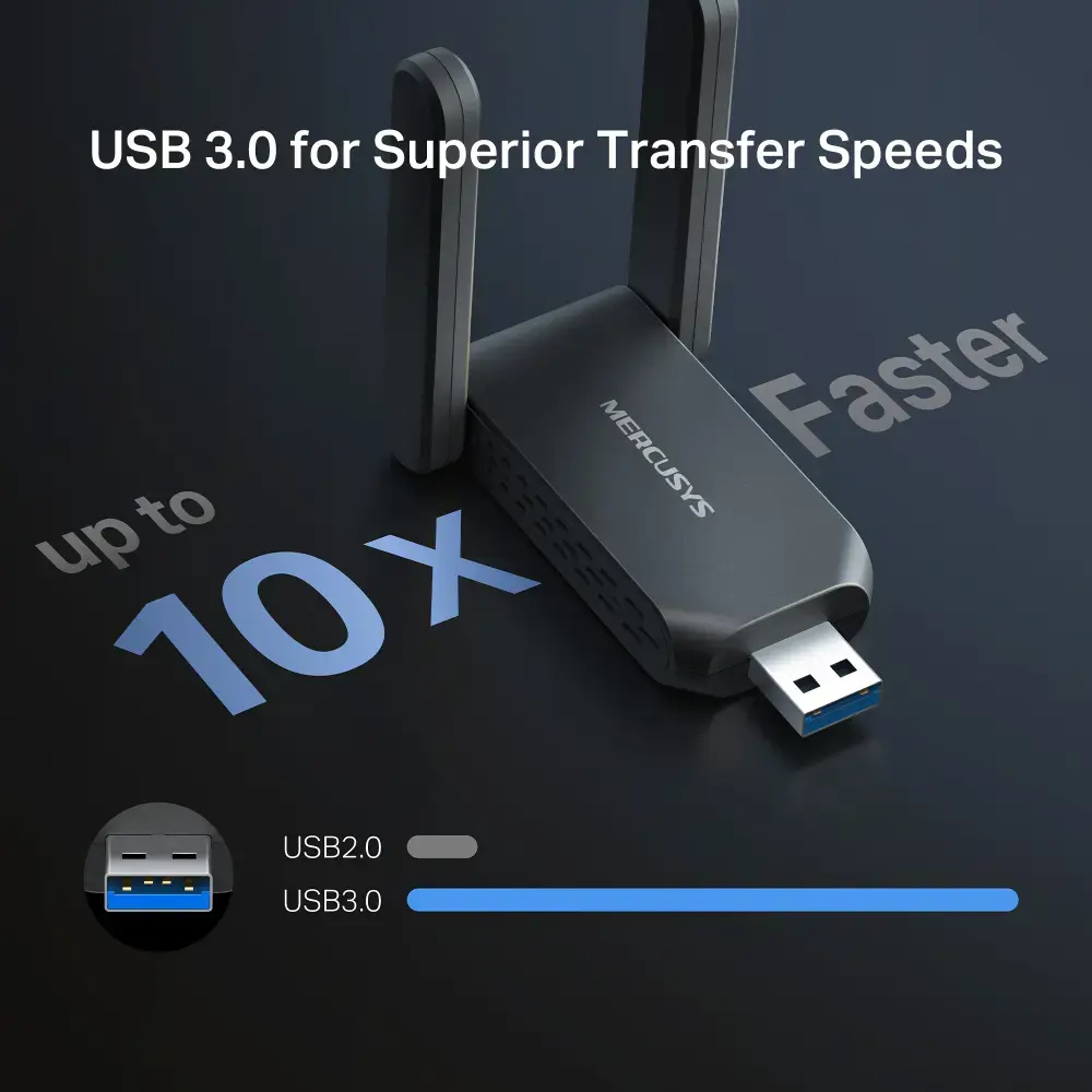 Mercusys MA37BEH | BE6500 Wi-Fi 7 High-Gain Wireless USB Adapter
