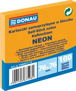 Lipnūs lapeliai 76x76, neon oranžiniai