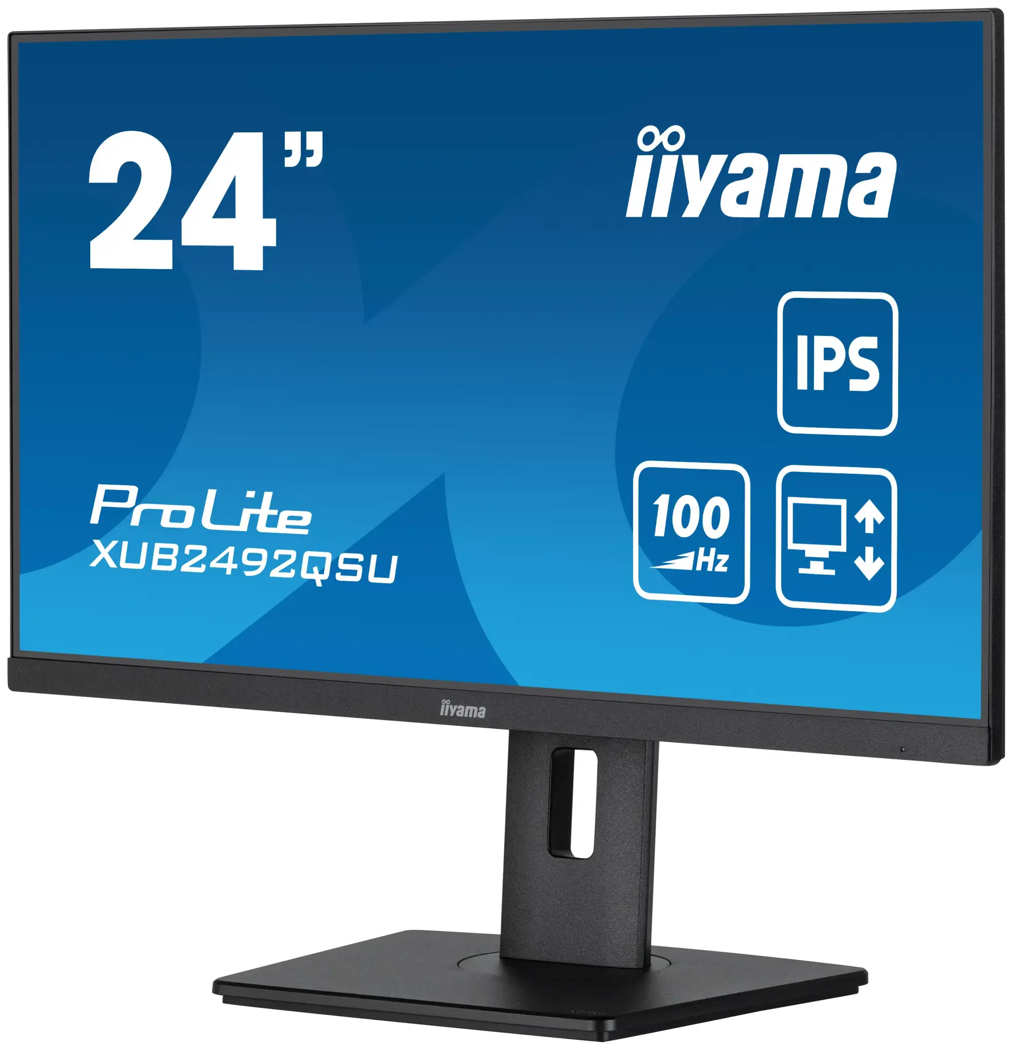iiyama ProLite XUB2492QSU-B1, 60.5 cm (23.8"), 2560 x 1440 pixels, Wide Quad HD, LED, 1 ms, Black