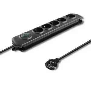 QOLTEC viršįtampių apsauga Quick Switch 5 lizdai 3 m juoda