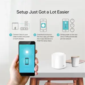 "TP-Link AX1800 Whole Home Mesh Wi-Fi 6 System", balta, vidinė, tinklinė sistema, maitinimas, visakryptė, 540 m²