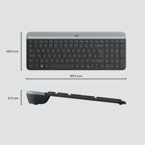 "LOGITECH Slim Wireless Keyboard and Mouse Combo MK470" - GRAPHITE - JAV - INTNL - INTNL