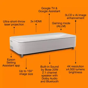 Epson EH-LS970W | 4000 ANSI lumens | 4K UHD (3840 x 2160) | White | Wi-Fi