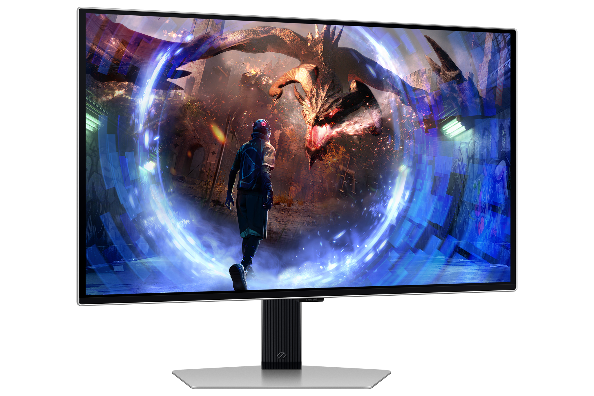 Samsung G60SD, 68.6 cm (27"), 2560 x 1440 pixels, Quad HD, OLED, 0.03 ms, Silver